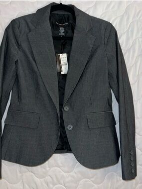 Womens Navy Pinstripe Blazer - Classic
